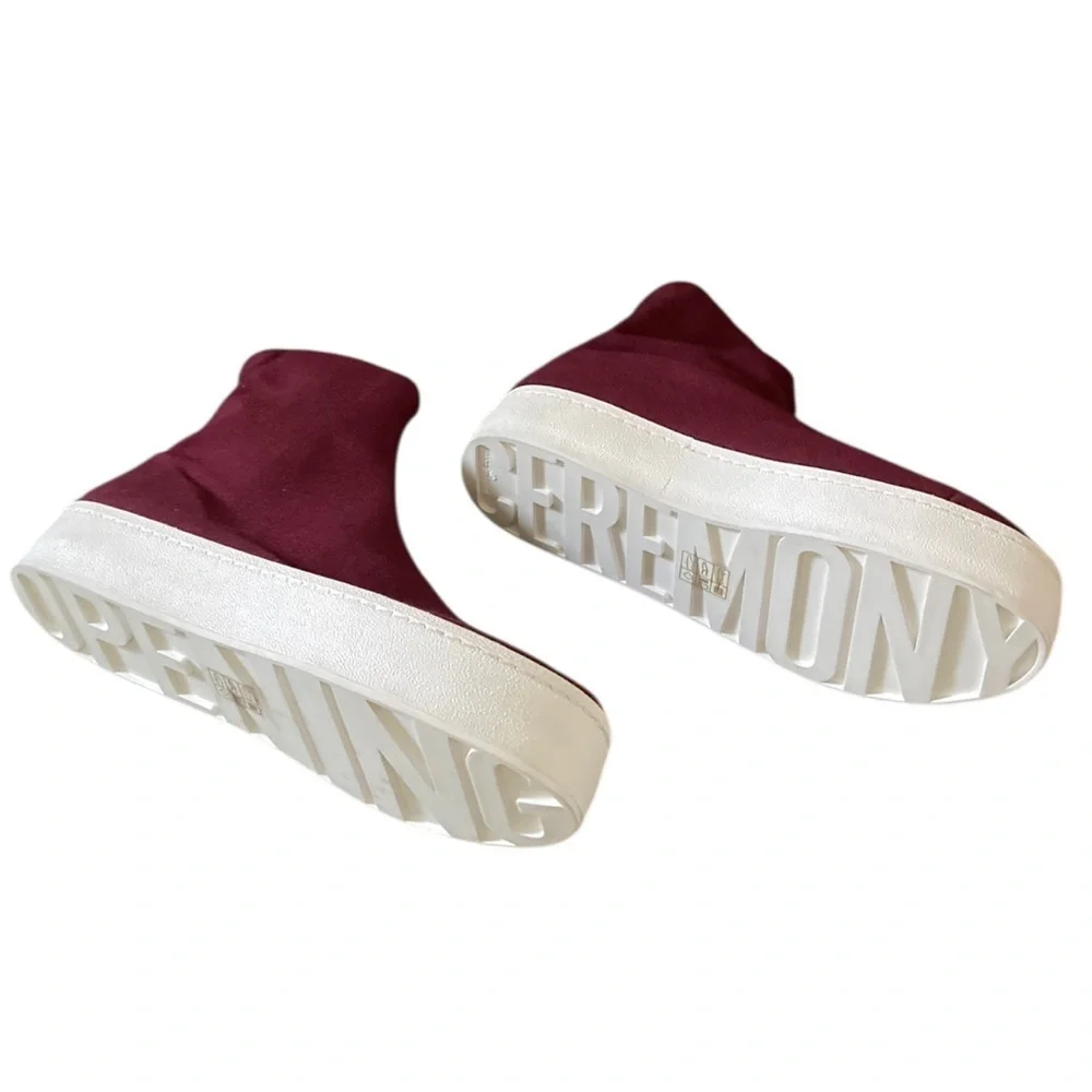 Opening Ceremony High Top Platform Sneaker NWT Burgundy Red Chunky White Sole